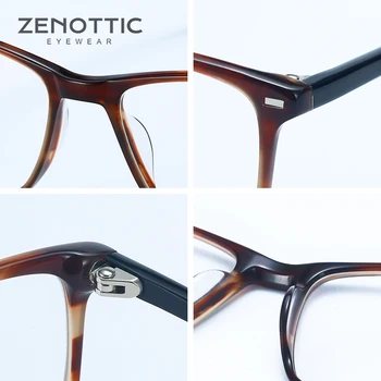 ZENOTTIC Retro Acetat Kvadratni Okvir Očal na Recept Očala Ženske Moški Nerd Kratkovidnost Optični Jasno Očala Očala