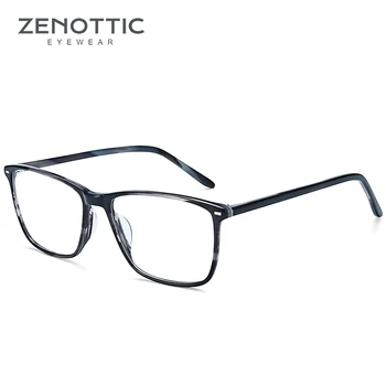 ZENOTTIC Retro Acetat Kvadratni Okvir Očal na Recept Očala Ženske Moški Nerd Kratkovidnost Optični Jasno Očala Očala