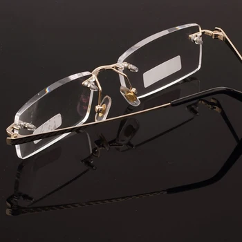 Zgornji Razred Rimless Eyeglass Dioptrije 1.5 Ulralight Obravnavi Očala Brez Okvirjev Moški Ženske Očala Preberite Presbyopic Watch Retro Oculos