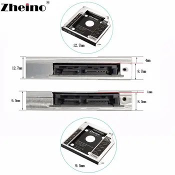Zheino 2.5 Inch SATA3 9.5 mm debeline 12,7 mm 9,0 mm 2. Univerzalno Aluminij Zlitine HDD Caddy Ohišje Napajalnik, DVD/CD-ROM Optični Pogon