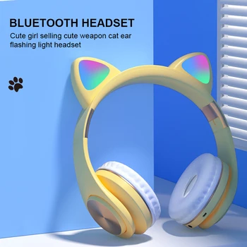 ZK22 Luštna Mačka slušalke bluetooth brezžične Mic Fant Dekle Stereo Bas Slušalke Glasbe Čelada Otrok, Hči Slušalke Slušalke Darilo