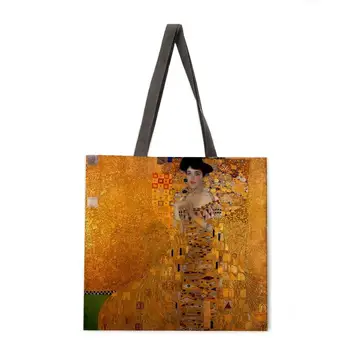 Zlati oljna slika, prosti čas tote vrečko perilo vrečko za večkratno uporabo nakupovalno vrečko prostem plaže vrečko prosti čas tote vrečko