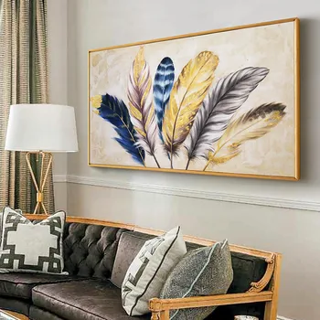 Zlato pero moderne stenske karte povzetek platno slikarstvo doma, dnevna soba, spalnica dekoracijo sten pleskarska dela