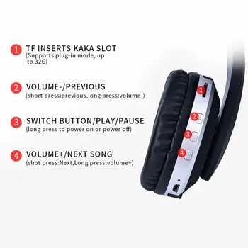 Zložljivi Bluetooth 5.0 Slušalke, Brezžične Slušalke, HI-FI Kakovosti zvoka Stereo Bas Slušalke Z MIKROFON Podpira TF Kartice