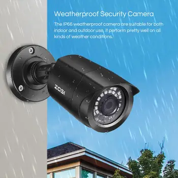ZOSI 2pcs/veliko 1080P HD-TVI 2MP CCTV Varnostne Kamere ,65ft Night Vision ,Prostem Whetherproof Domov Nadzor Fotoaparat Kit