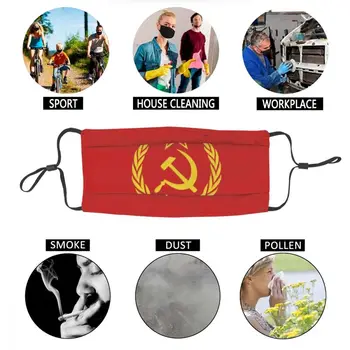ZSSR Kladivo In Srp CCCP ruske Sovjetske Zastave Non-Enkratno Masko Dustproof zaščitni Pokrov Respirator Usta-Žarilna