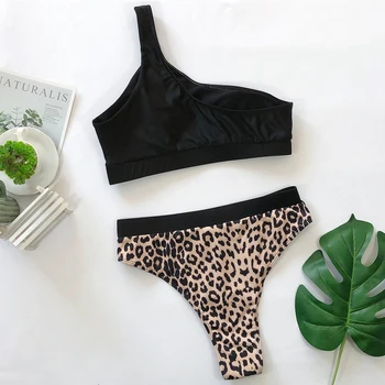 ZTVitality Eno Ramo Push Up Bikini 2020 Nov Prihod Oblazinjeni Leopard Visoko Pasu Kopalke Ženske Votlih Iz Seksi Ženske Kopalke