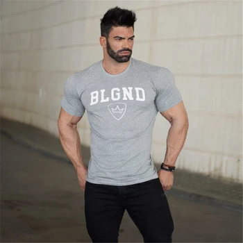 Zunanji prosti čas moška T-shirt 2020 poletje moda za moške športne vadbe bombaž kratka sleeved majico, tek moda fitnes T-shi