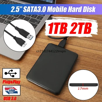 Zunanji Trdi Disk, USB3.0 HD HDD Trdi Disk 1TB/2TB Mobilne Trdi Disk HDD Naprave za Shranjevanje Za Mac Računalnik Desk Prenosnik