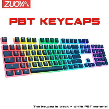 ZUOYA PBT Keycaps Dvojni Strel Osvetljen Puding Keycap Nastavite z Puller za DIY Češnja MX Gaming Mehanska Tipkovnica Črna/Bela
