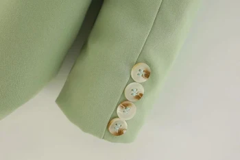 ZXQJ letnik ženske keper vzorec jopiči 2020 jeseni zeleni gumb letenje ženske obleke, casual ženski plašči moda dekleta suknjič