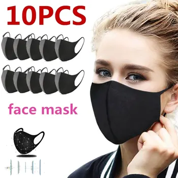 Črn Obraz, Usta Masko Anti-Okužbe Virus Mouthmask 10 Kos Unisex Anti-prah Usta maske za obraz Stroj Dih Trakov na Debelo
