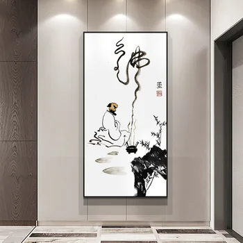 Črna In Bela Buda Zen Platno Natisnjeni Slikarstvo Stenske Slike Doma Dekor Plakatov In Fotografij Umetnosti Za dnevno Sobo teahouse