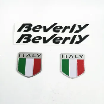 Črna Motocikel Dvignite 3D Emblem italijanski Značko Nalepke, Nalepke ZA PIAGGIO Beverly 500