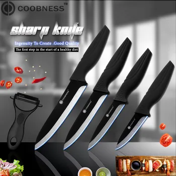 Črna Rezilo Kuhinjski noži COOBNESS blagovne Znamke Keramični Nož Dodatki set 3