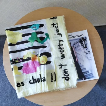 Španski priljubljena desigual novo tiskalno pisano razkošje ženski šal bombaž šal dežnik toplino dvojno prodajo velikih kvadratnih brisačo