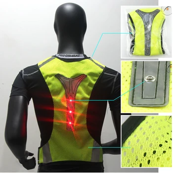 Športih na prostem, Odsevni LED Telovnik Vključite Opozorilne Luči Telovnik Izposoja Reflektivni Opozorilo Majice odmevne Varnostna Oblačila