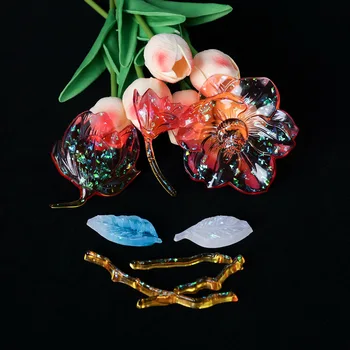 Štiri Vrste Cvet Peony Magnolija Cvet Oblikovane Silikonske UV Reisn Nakit Plesni DIY Epoksi Smolo Plesni