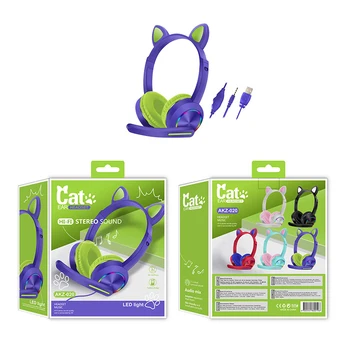 Žareče Mačje Uho Slušalke Brezžične Bluetooth Otroci Slušalke Srčkan Slušalke Za Hčere Dekleta Darila Z Mic Podpira TF Kartice