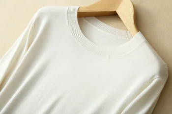 Ženske 85% Svile 15% Kašmir Krog Vratu vsakdanje Dolgimi Rokavi Pulover Pulover Top Majica