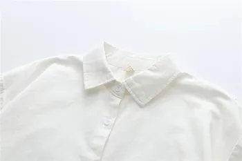 Ženske Bluze, Srajce Tunika Womens Vrhovi 2020 Dolg Rokav Obleka Gumb Gor Dol Beli Priložnostne Dobre Kakovosti Nove Nazaj z gumbom