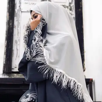 Ženske Navaden Šal Mehurček Šifon Šal Muslimanska oblačila Hidžab Šal Oblikovalec Priljubljenih Stilov Šal Zaviti Dolgo Pero Šal 10pcs/veliko