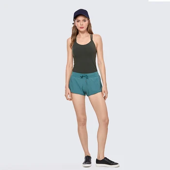 Ženske Strappy Nazaj Joga Vrhovi Tank Zgrajena v Modrc Polica Šport Camisole Dolgo Uvježbavanje Majice Activewear