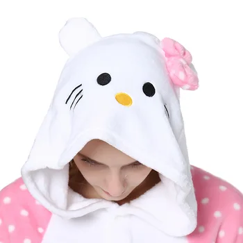 Ženski Cosplay Lok Mačka Kostum Stranka Vlogo Igrajo Živali Pajama Hoodie Ženska Odraslih Risanka Kostum
